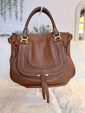 Chloé Marcie Shoulder Bag in Cognac Brown